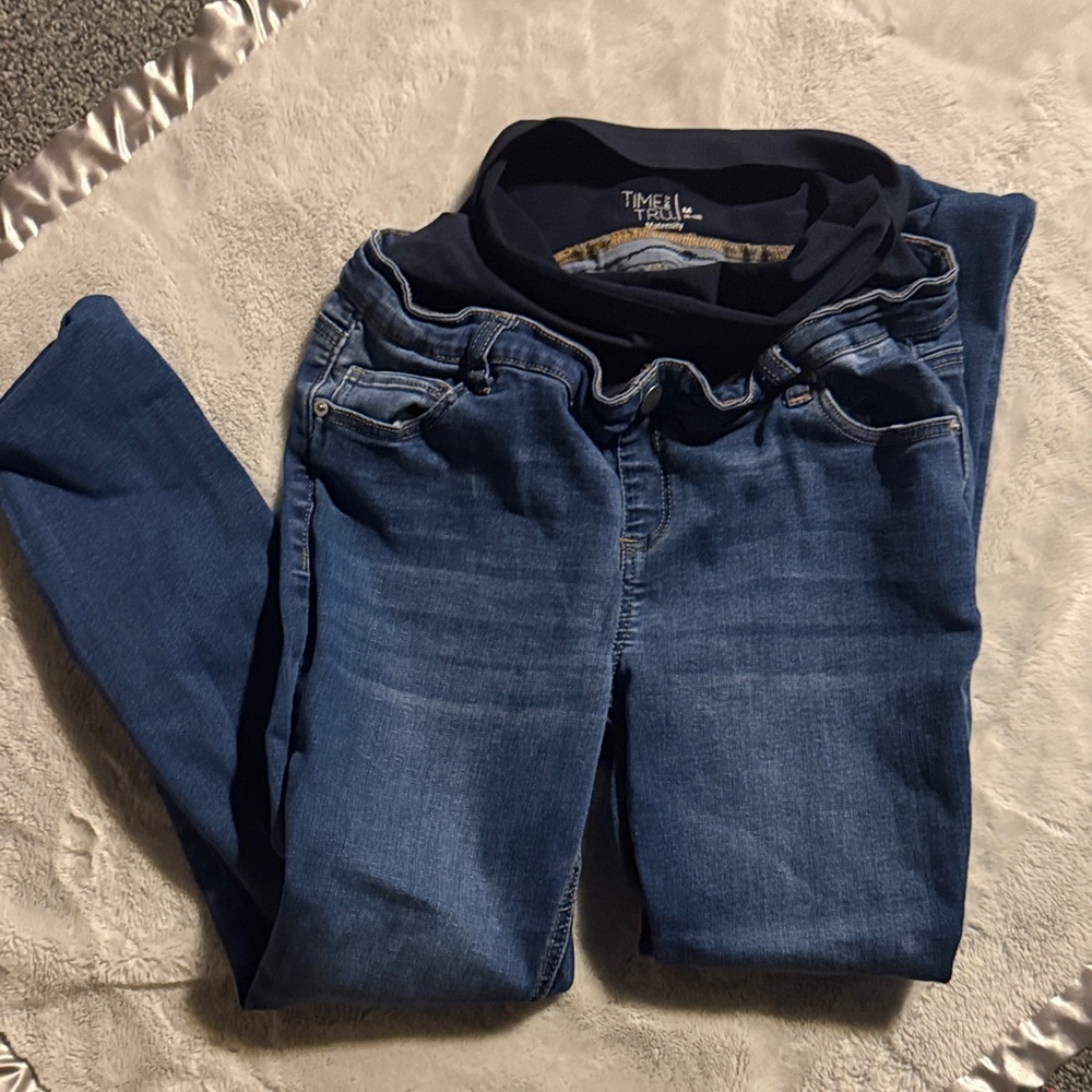 Time and Tru Women's Dark Blue Maternity Jeans